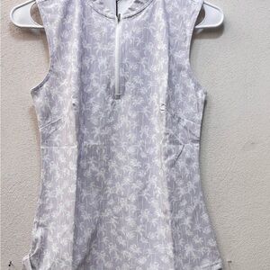 Bad Birdie Palm Patterned Sleeveless Top